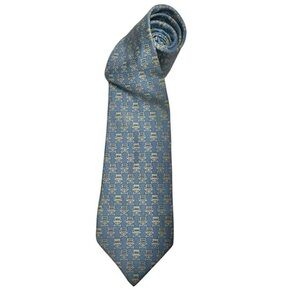 Coach Vintage Blue Silk Director Chair Print Neck Tie